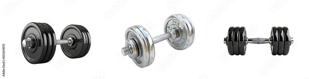 3D Render of Weightlifting Dumbbell on Transparent Background 3D Render of Weightlifting Dumbbell on Transparent Background