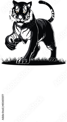 Year of the Tiger Papercut vector