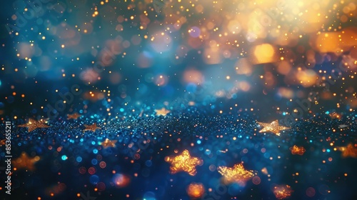 Abstract glitter background of many stars in the sky, blurred.