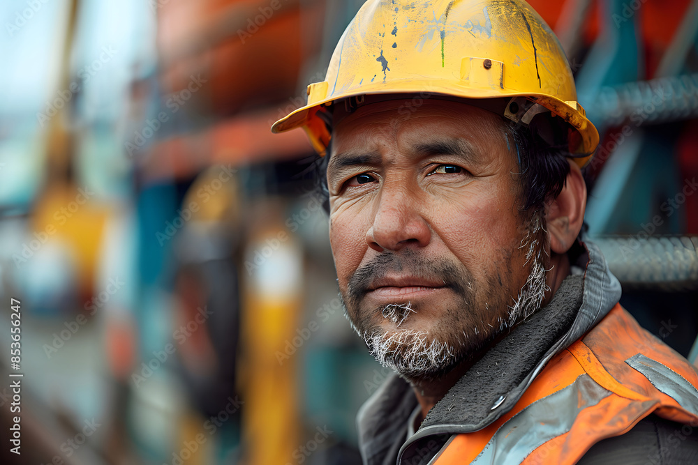 Dock Worker Portrait at Maritime Setting. Generative AI Dock Worker Portrait at Maritime Setting. Generative AI