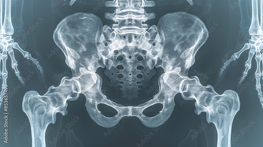 X-ray image of human pelvic bones and hip joints. Stock Photo | Adobe Stock