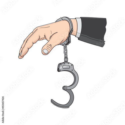 vector illustration of handcuffed hands