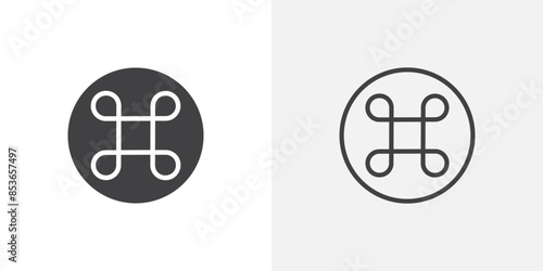 Command flat thin line icon collection.