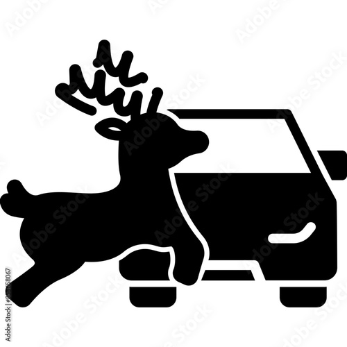 Car Accident with Deer Icon