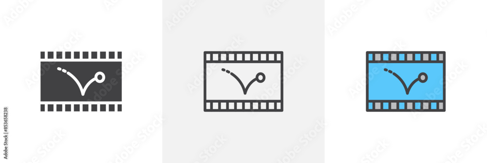 Animated flat thin line icon collection. Animated flat thin line icon collection.