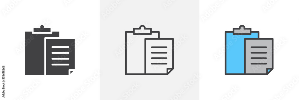 Paste flat thin line icon collection. Paste flat thin line icon collection.