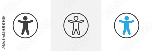 Universal access flat thin line icon collection.