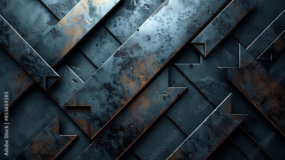 Sleek metallic arrows pointing in various directions on a brushed steel background. The scene features a modern industrial aesthetic with the metallic arrows 