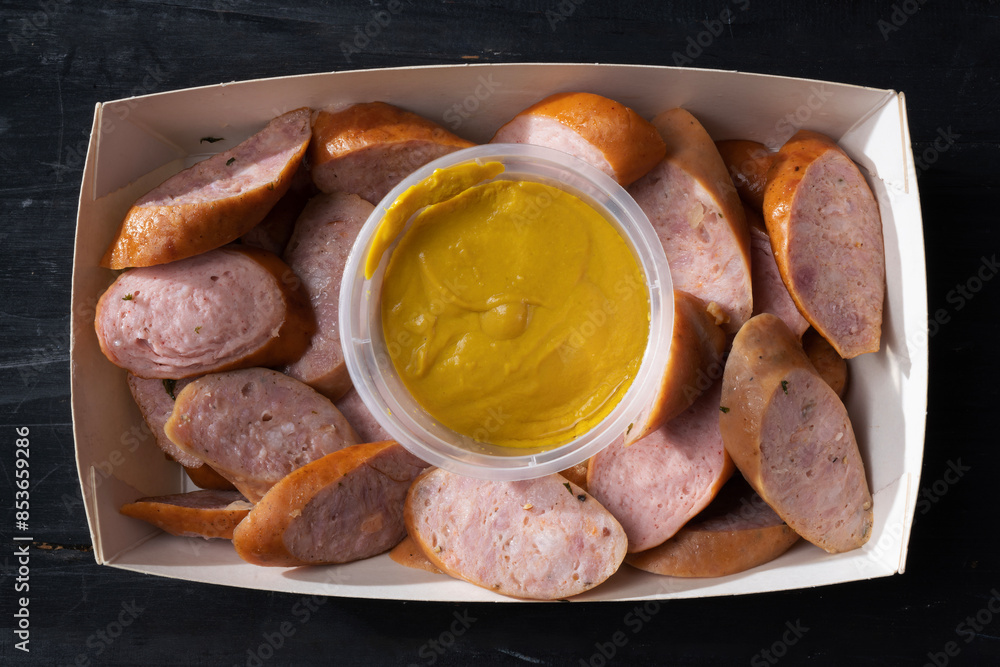 street food truck german sausage platter