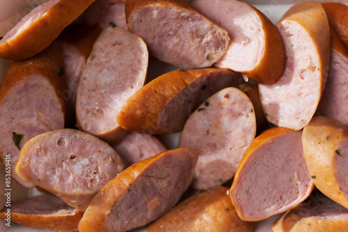 Obraz na płótnie street food truck german sausage platter food background defocused w salonie