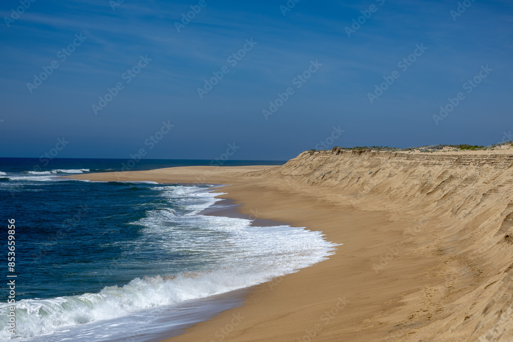 The coast of Atlantic ocean in Nazare, Portugal The coast of Atlantic ocean in Nazare, Portugal