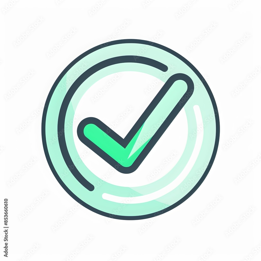 Check mark icon isolated on white background. Green tick, check list icon. Vector illustration. Generative AI Check mark icon isolated on white background. Green tick, check list icon. Vector illustration. Generative AI