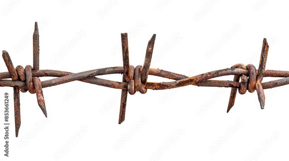 Barbed fence on a transparent background Barbed fence on a transparent background
