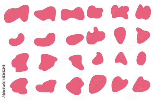 Organic blobs set icon on transparent background. coloring Blob shape organic set. Fluid cooler blob shape vector for abstract design. Abstract watery forms template. 