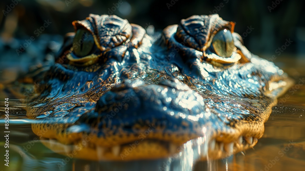 Fototapeta premium Close-up of alligator eyes