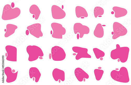 Organic blobs set icon on transparent background. coloring Blob shape organic set. Fluid cooler blob shape vector for abstract design. Abstract watery forms template. 