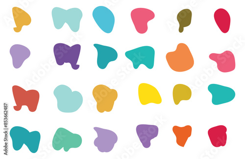 Organic blobs set icon on transparent background. coloring Blob shape organic set. Fluid cooler blob shape vector for abstract design. Abstract watery forms template. 