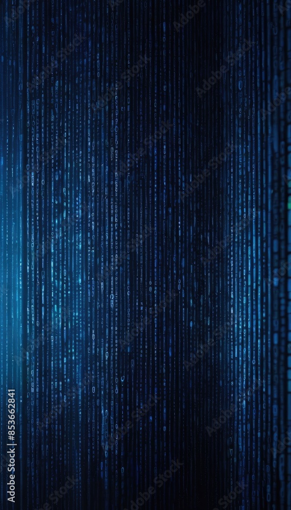 A flowing stream of blue binary code against a dark backdrop, symbolizing the endless possibilities of the digital age A flowing stream of blue binary code against a dark backdrop, symbolizing the endless possibilities of the digital age