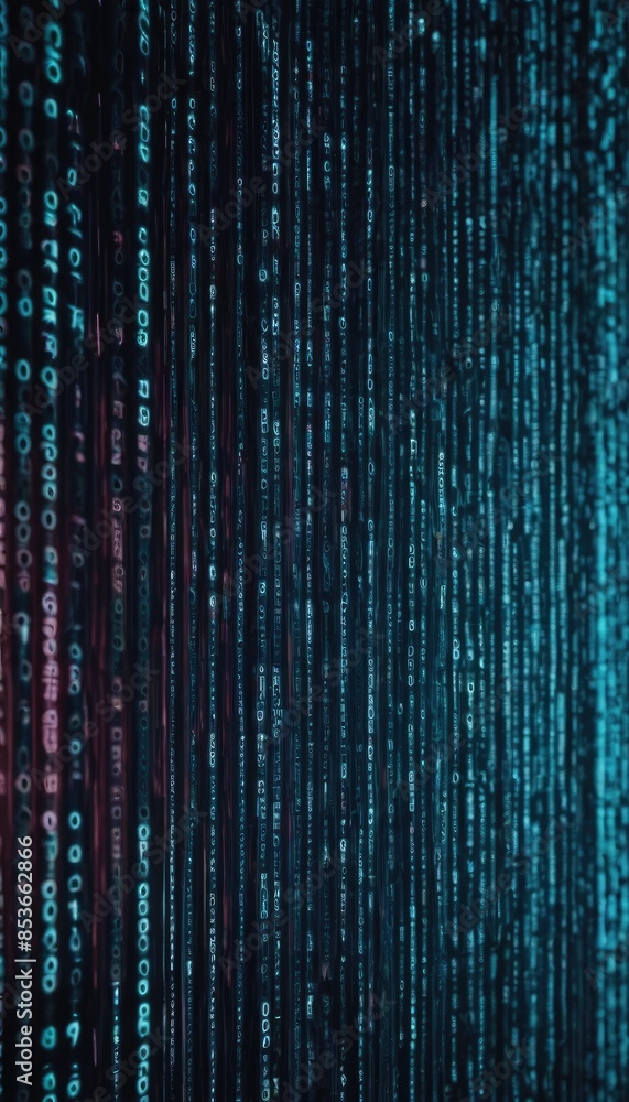 Streams of blue binary code flow down a dark backdrop, forming a captivating digital rain effect that embodies the essence of technology Streams of blue binary code flow down a dark backdrop, forming a captivating digital rain effect that embodies the essence of technology