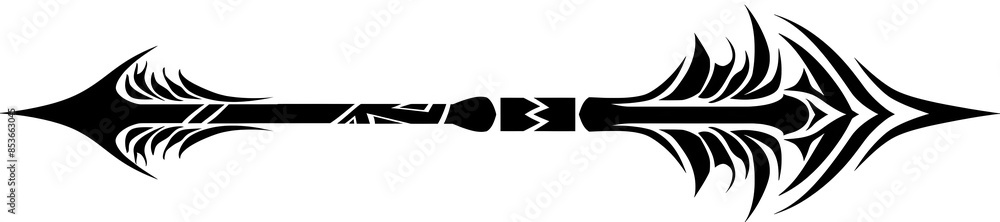 Simple Black Arrow with Tribal Spiral Graphic Design Simple Black Arrow with Tribal Spiral Graphic Design