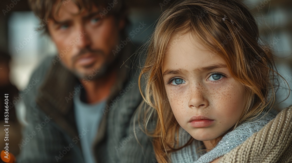 A father, bristling with disapproval, holds a firm but strained conversation with his defiant daughter, as friction crackles in the air. A father, bristling with disapproval, holds a firm but strained conversation with his defiant daughter, as friction crackles in the air.