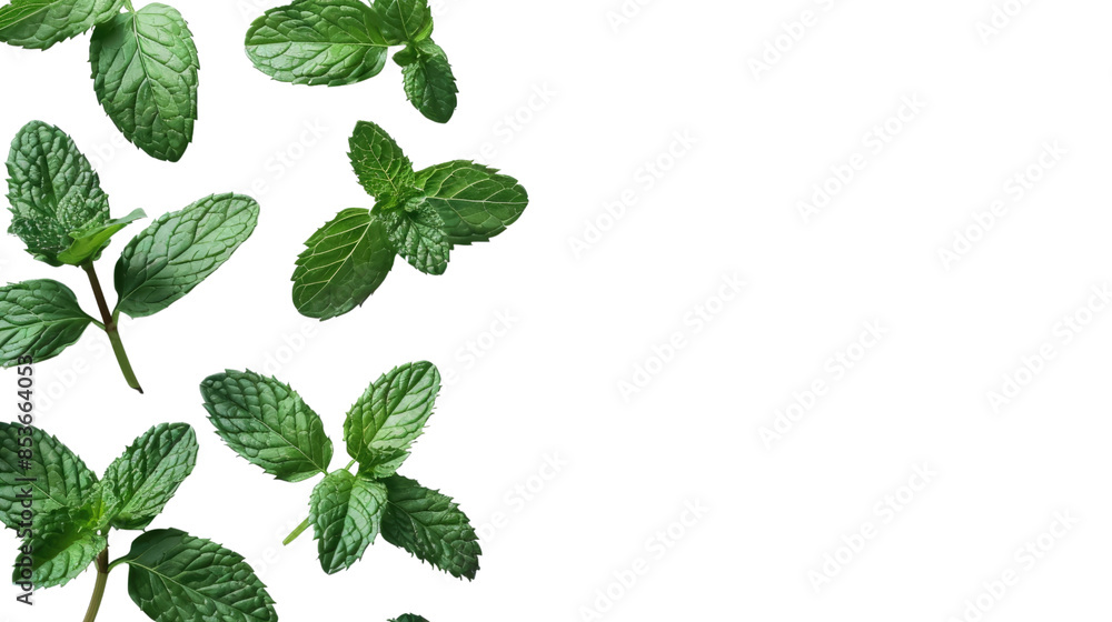 Mint leaves on a transparent background Mint leaves on a transparent background