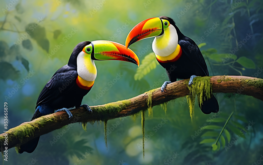 Fototapeta premium Toucan in the rainforest of Costa Rica, Central America