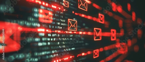 Close-up of an email screen with numerous unknown messages, emphasizing the importance of cybersecurity awareness