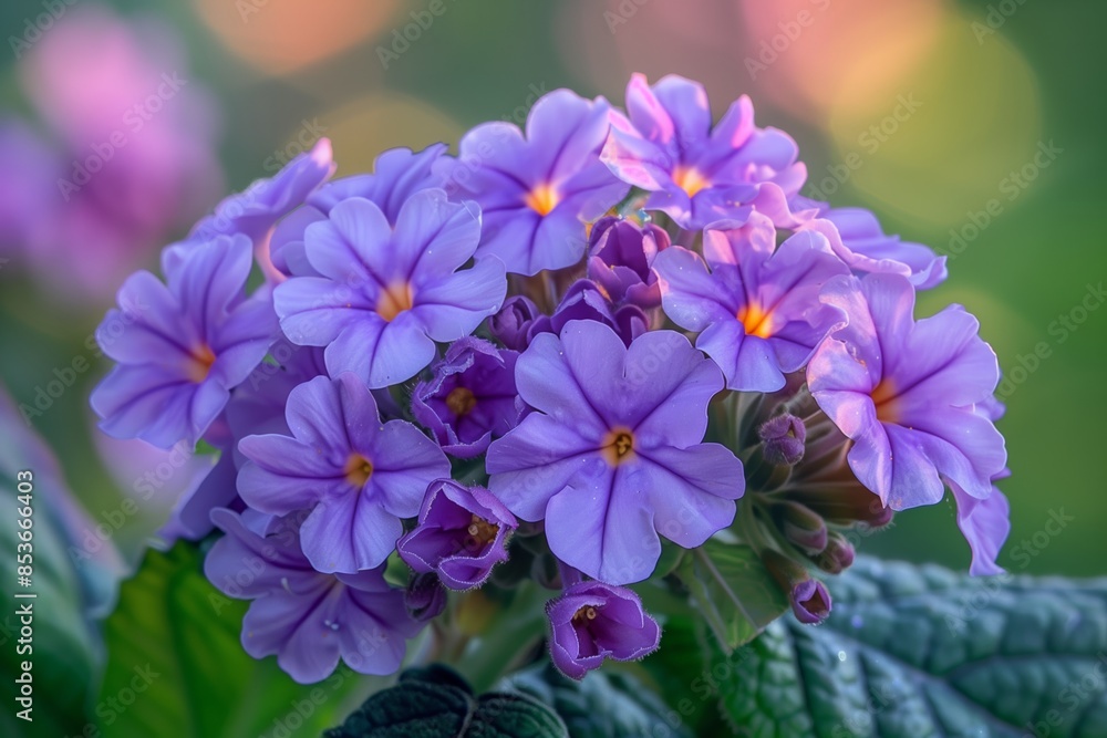 Purple Heliotrope Flowers Close-Up in Garden Setting Purple Heliotrope Flowers Close-Up in Garden Setting