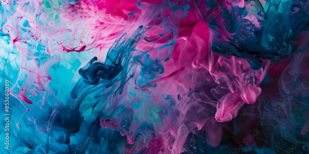 A colorful painting with blue, pink and purple colors A colorful painting with blue, pink and purple colors