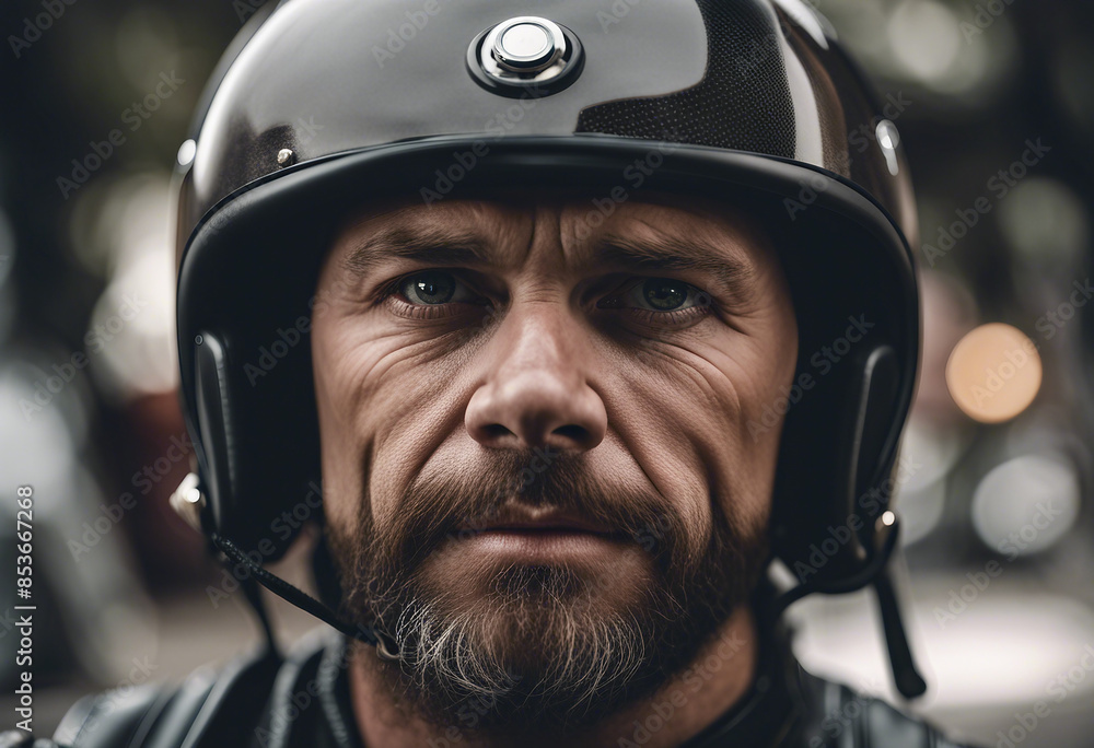 portrait of an American biker man, isolated white background portrait of an American biker man, isolated white background