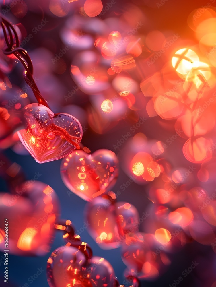 Glimmering Heart-Shaped Bokeh Backdrop for Romantic Glimmering Heart-Shaped Bokeh Backdrop for Romantic