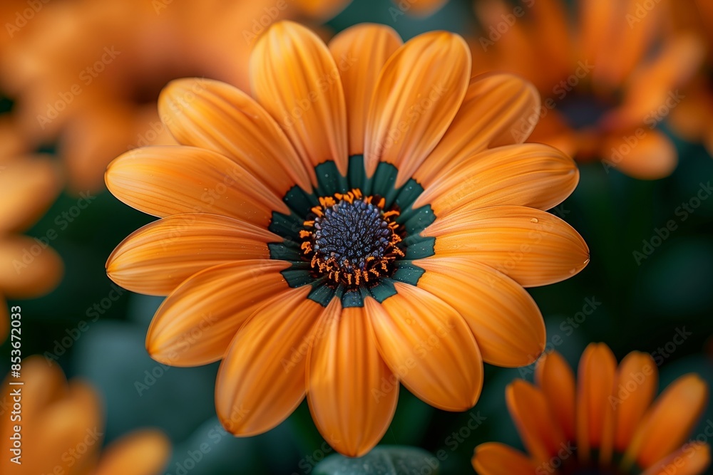 Close-up Orange Gazania Flower with Daisy-like Petals Close-up Orange Gazania Flower with Daisy-like Petals