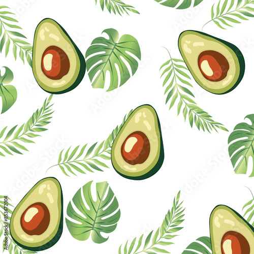 seamless pattern with avocado