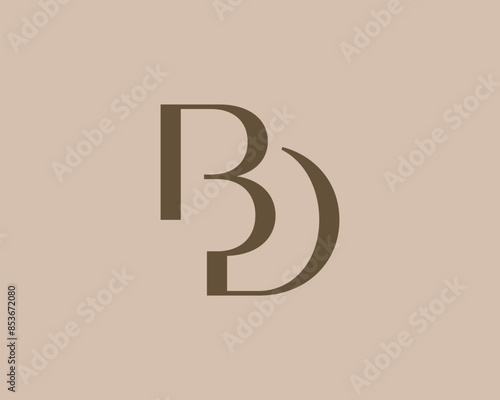 BD letter logo icon design. Classic style luxury initials monogram.