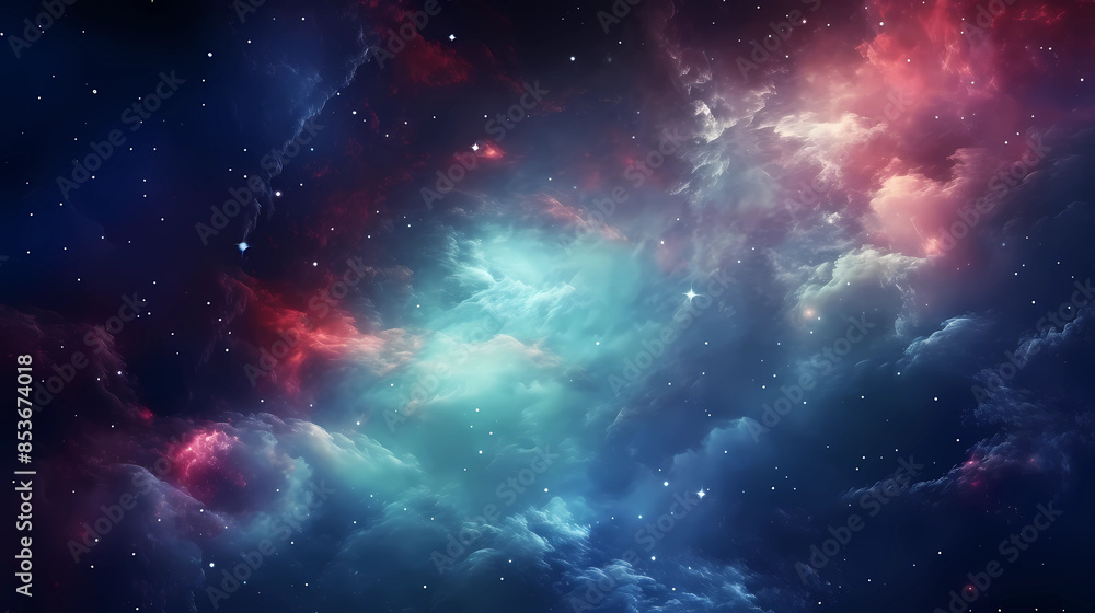 Fototapeta premium Colorful space galaxy cloud nebula. Stary night cosmos. Universe science astronomy. Supernova background wallpaper