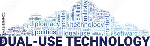 Dual-Use Technology word cloud conceptual design isolated on white background.