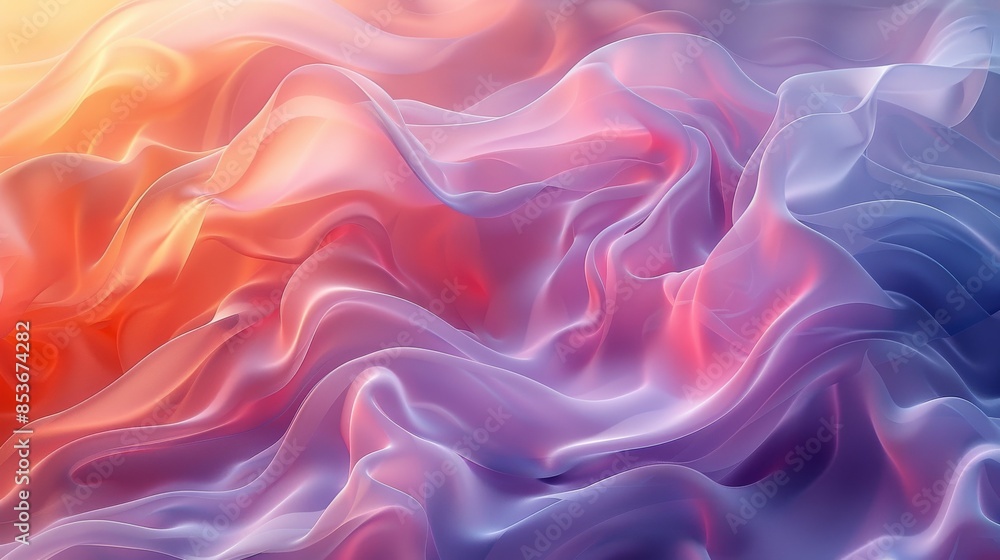 A vibrant abstract image showing a wavy texture that simulates fabric in pink and blue hues A vibrant abstract image showing a wavy texture that simulates fabric in pink and blue hues