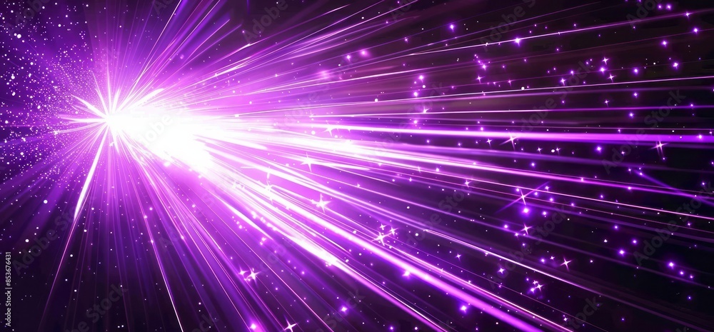 Purple light rays on a black background, light beams, purple glow lines and glowing purple light streaks Purple light rays on a black background, light beams, purple glow lines and glowing purple light streaks