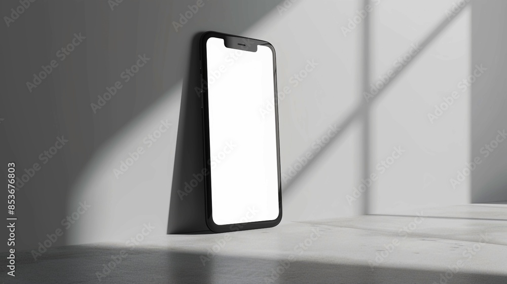 Minimalist Smartphone Display with Blank Screen, Modern Technology Concept. Generative AI Minimalist Smartphone Display with Blank Screen, Modern Technology Concept. Generative AI