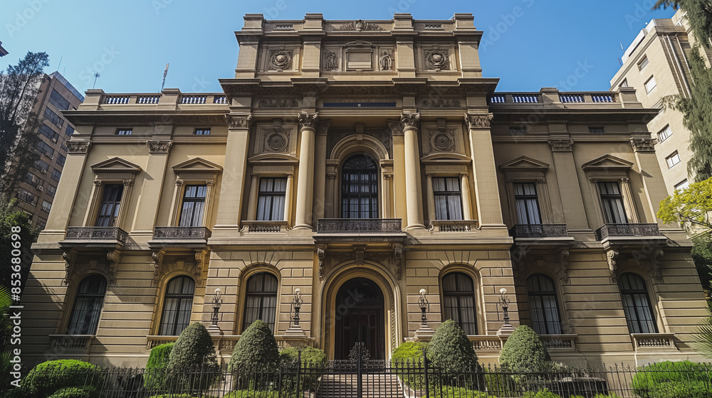 The building is very old and has a lot of windows. It is very tall and has a lot of details on it The building is very old and has a lot of windows. It is very tall and has a lot of details on it