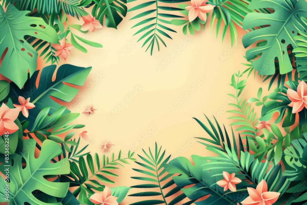 Summer Background illustration created with Generative AI Summer Background illustration created with Generative AI