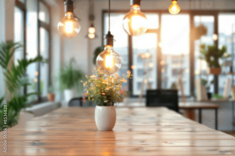 A table with a vase of flowers on it and a few potted plants in the background A table with a vase of flowers on it and a few potted plants in the background