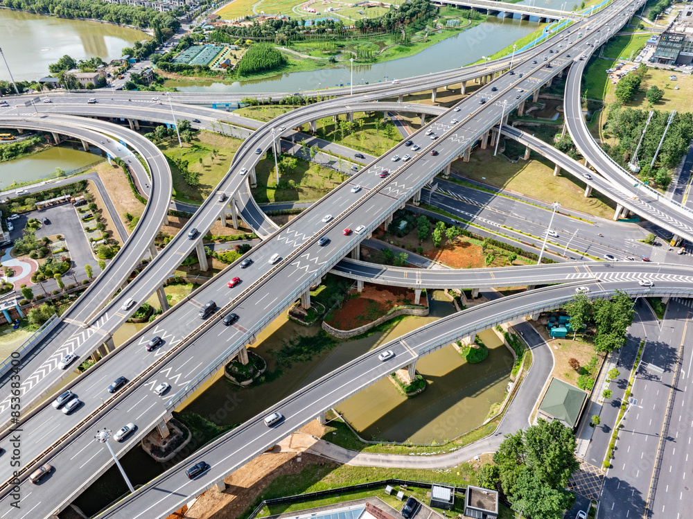 Overlooking modern city overpass, Changsha, Hunan Overlooking modern city overpass, Changsha, Hunan