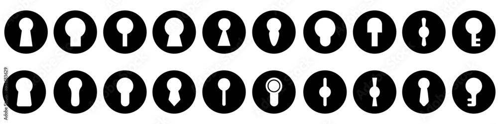 Keyhole vector icon set. Lock illustration sign collection. Key symbol or logo. Keyhole vector icon set. Lock illustration sign collection. Key symbol or logo.