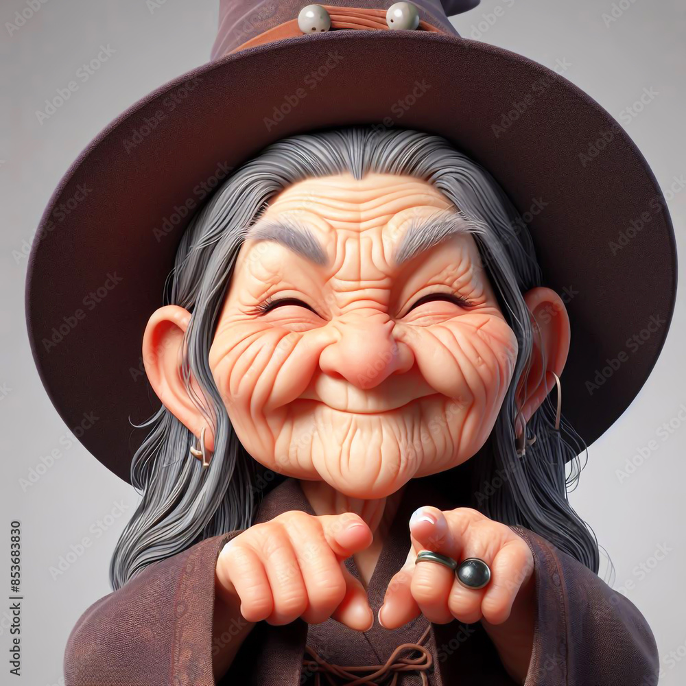 Portrait of funny elderly witch illustration Portrait of funny elderly witch illustration