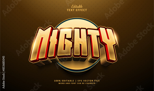 Mighty Editable Text Effect Style 3d Esport Gold Royals Hero & Glamour Motion Picture
