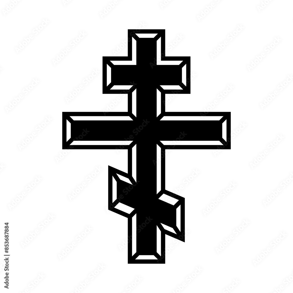 Orthodox cross icon, Christian cross symbol Orthodox cross icon, Christian cross symbol