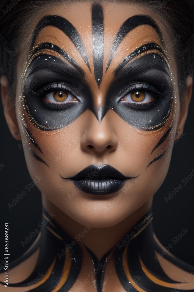 Woman with Halloween makeup Woman with Halloween makeup
