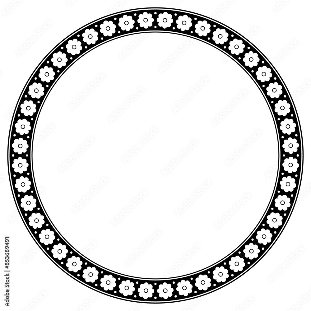 Flower pattern circle design round frame border decoration vintage vector art graphic element festival background Flower pattern circle design round frame border decoration vintage vector art graphic element festival background